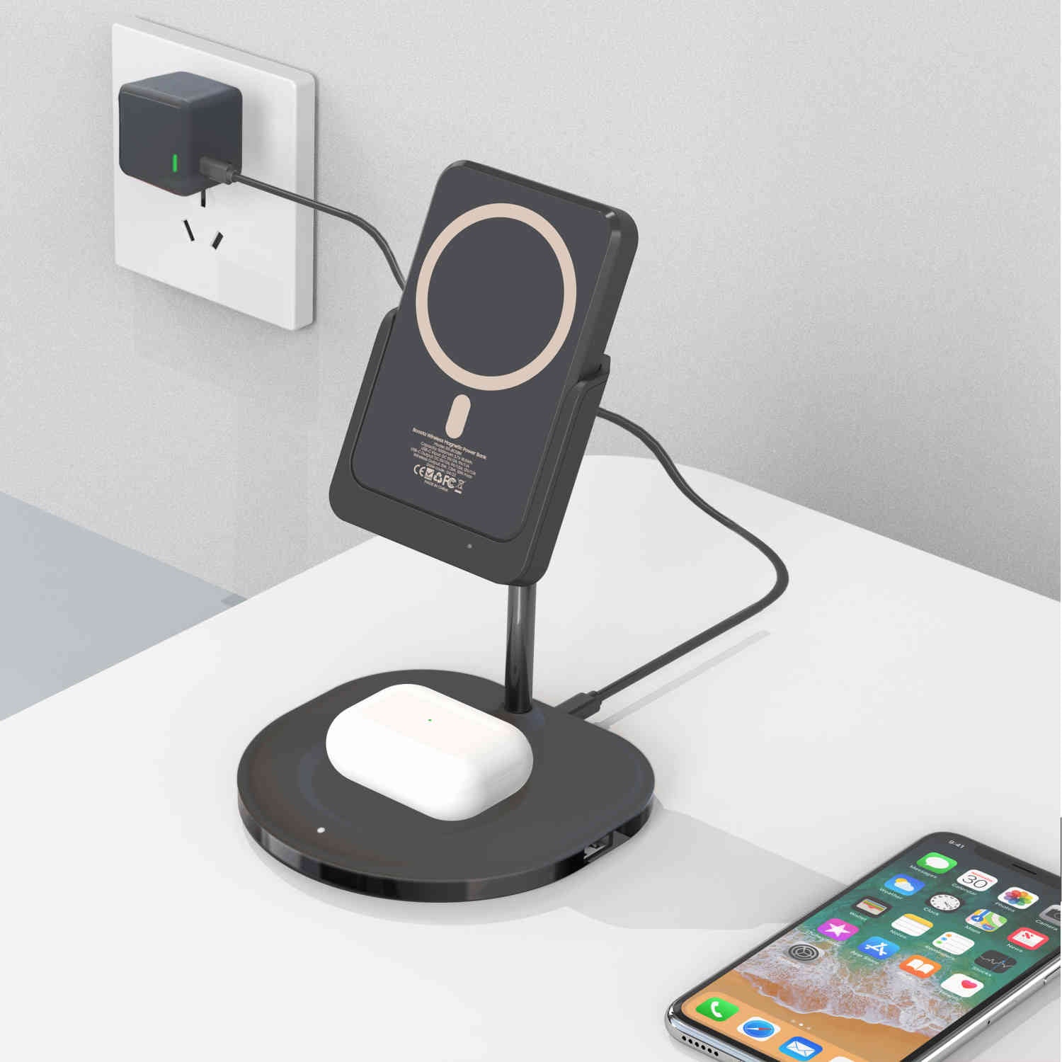 Charging Station for RapidX Boosta Power Bank and AirPods