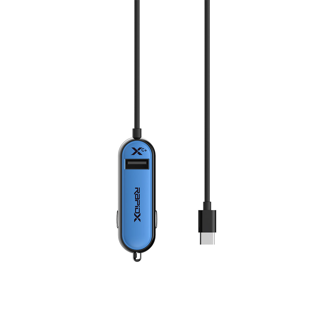 XCPlus Type C Charger with additional USB port -Blue